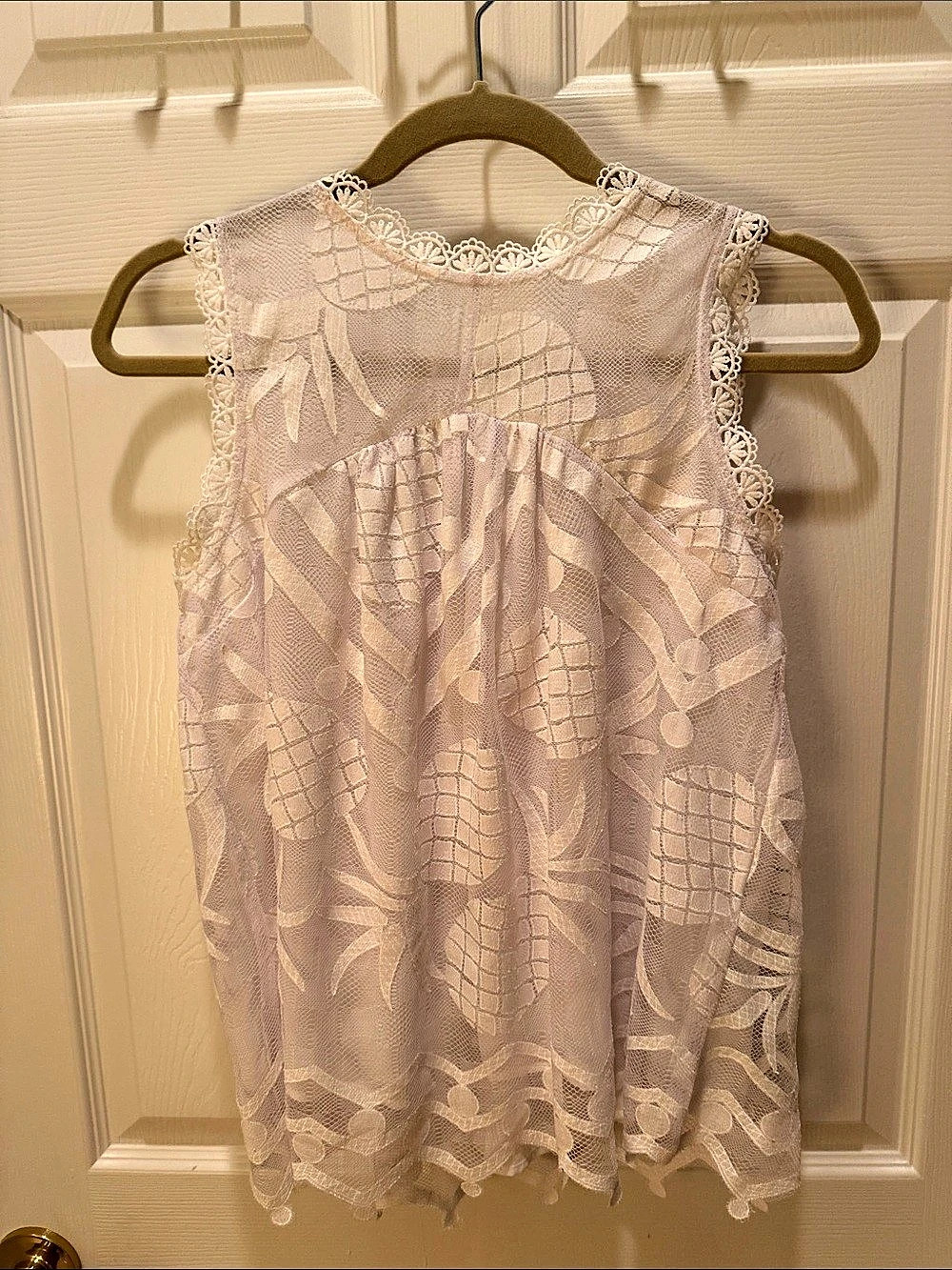 Anthropologie Maeve Lace Overlay Blouse in White Size 4 NWT